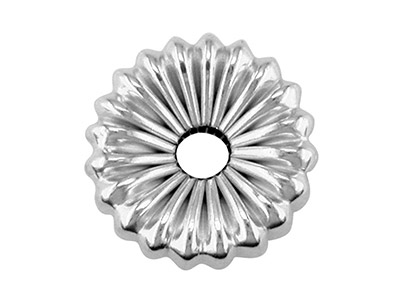 Zwischenperle Flache Kugel Gewellt 4mm, Silber 925, Beutel Mit 10 Stück - Standard Bild - 2