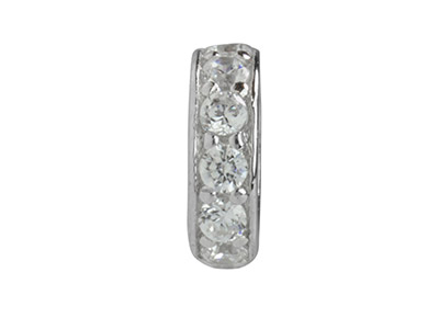 Abstandhalter Für Perlen Aus Sterlingsilber, Mit Kubischem Zirkon, 6 mm - Standard Bild - 3