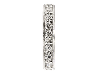 Doppelte Zwischenperle Für Perlen 7x13 Mm, 925er Silber Mit Zirkonen - Standard Bild - 3