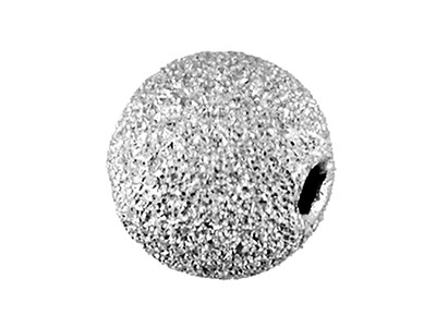 Kugel 2 Loch 10 Mm, 925er Silber Mattiert - Standard Bild - 1