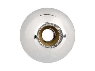 Stopperkugel 6 MM 2 Löcher, Silikonherz, Silber 925 - Standard Bild - 2
