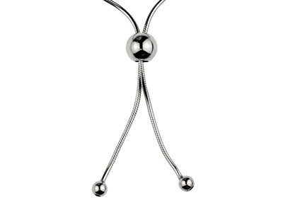 Stopperkugel 6 MM 2 Löcher, Silikonherz, Silber 925 - Standard Bild - 3