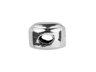 Flache Stopper-kugel 7 Mm, Silikonherz, Silber 925 - Standard Bild - 2
