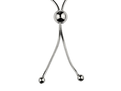 Stopp-kugel 8 MM 2 Löcher, Silikonkern, Silber 925 - Standard Bild - 3