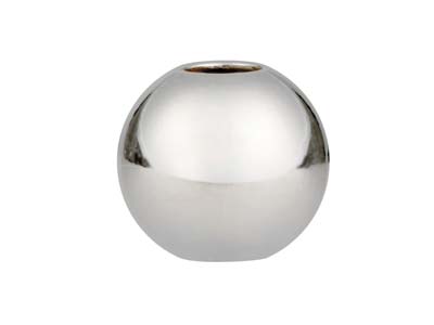 Stopp-kugel 4 MM 2 Löcher, Silikonkern, Silber 925