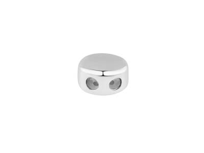 Stopperkugel 6 MM 2 Löcher, Silikonkern, Silber 925