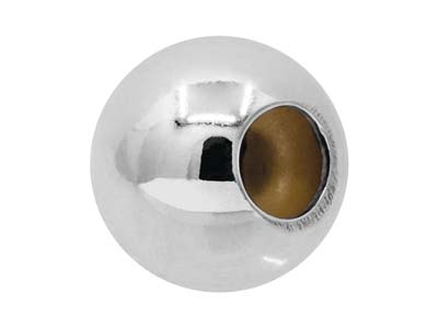 Runde Perle Aus Sterlingsilber, Silikon-stopper, 7 mm - Standard Bild - 3