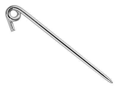 Gedrehter Broschenstift 45 Mm, Silber 925 - Standard Bild - 1