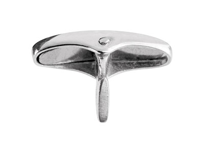 Manschettenknopfsystem Ovale Silber925,pro Stück - Standard Bild - 4