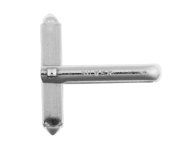 Quadratischer Manschettenknopf, 925er Silber, Pro Stück 100 % Recyceltes Silber - Standard Bild - 2