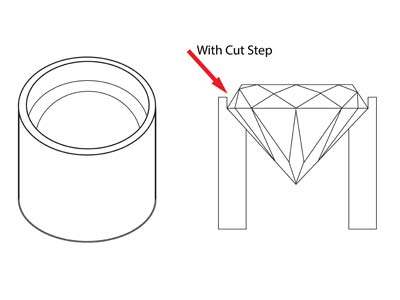 St Sil Tube Setting 4.6mm Semi Finished Cast Collet - Standard Bild - 4