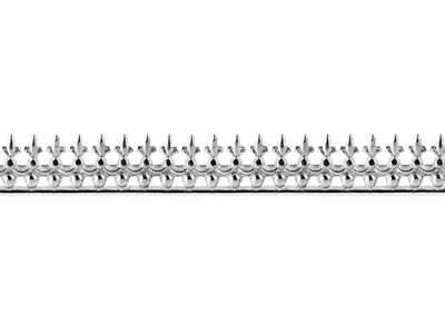 Galerieleiste Perlen  Blumen, 0,70x 7,70 Mm, 925er Silber Halbgehartet
