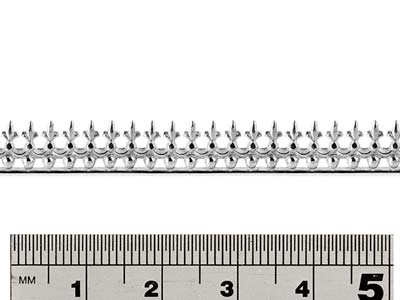 Galerieleiste Perlen & Blumen, 0,70x 7,70 Mm, 925er Silber Halbgehartet - Standard Bild - 2
