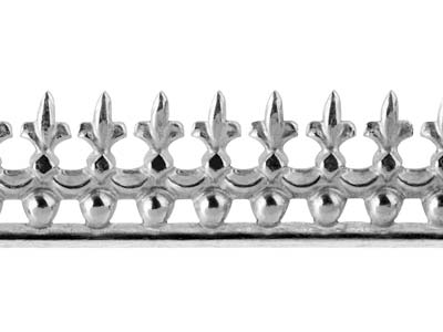 Galerieleiste Perlen & Blumen, 0,70x 7,70 Mm, 925er Silber Halbgehartet - Standard Bild - 3