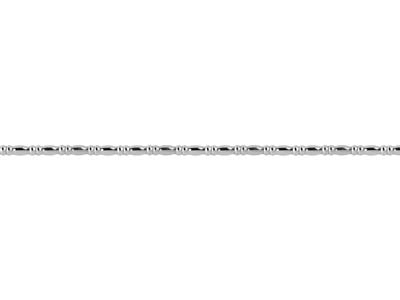 Abwechselnder Perlendraht, Oval Undrondell 1 Mm, Silber 925 Halbhart