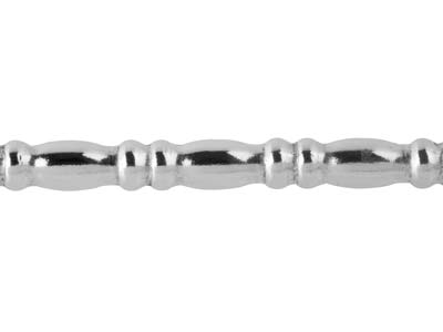 Abwechselnder Perlendraht, Oval Undrondell 1 Mm, Silber 925 Halbhart - Standard Bild - 3