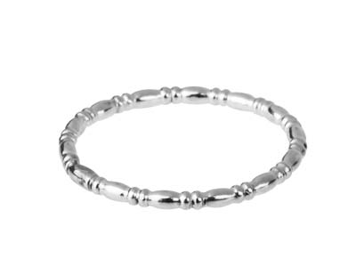 Abwechselnder Perlendraht, Oval Undrondell 1 Mm, Silber 925 Halbhart - Standard Bild - 4