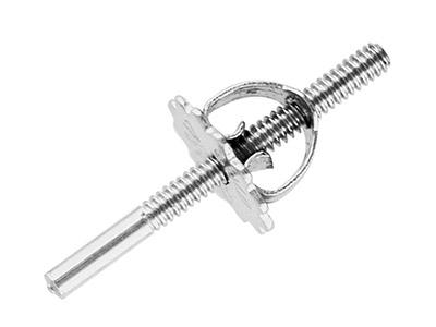 Ohrmuttern Mit Stift Und Gewinde Aus Platin - Standard Bild - 1