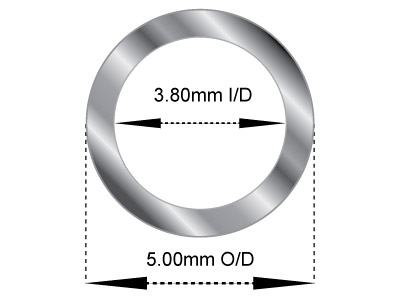 Scharniertube 5,00 X 3,80 Mm, Weissgold 18k Pd 13 0,6 mm, 100 % Recyceltes Gold - Standard Bild - 2