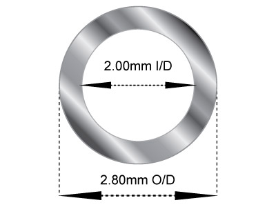 Scharniertube 2,80 X 2,00 Mm, Weissgold 18k Pd 13 0,4 mm, 100 % Recyceltes Gold - Standard Bild - 2