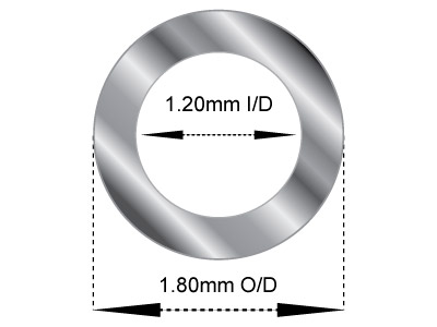 Scharnierröhre 1,80 X 1,20 Mm, Graugold 18k Pd 13 0,3 mm, 100 % Recyceltes Gold - Standard Bild - 2