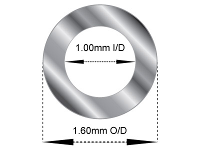 Scharnierröhre 1,60 X 1,00 Mm, Graugold 18k Pd 13 0,3 mm, 100 % Recyceltes Gold - Standard Bild - 2