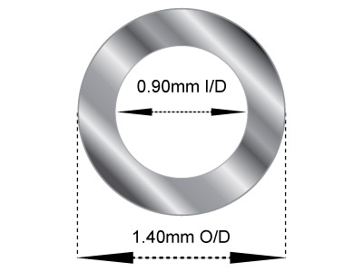 Scharnierröhre 1,40 X 0,90 Mm, Graugold 18k Pd 13 0,25 mm, 100 % Recyceltes Gold - Standard Bild - 2
