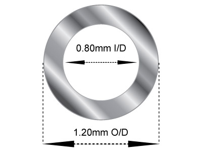 Scharnierrohr 1,20 X 0,80 Mm, Graugold 18k Pd 13 Wandstärke 0,2 mm, 100 % Recyceltes Gold - Standard Bild - 2