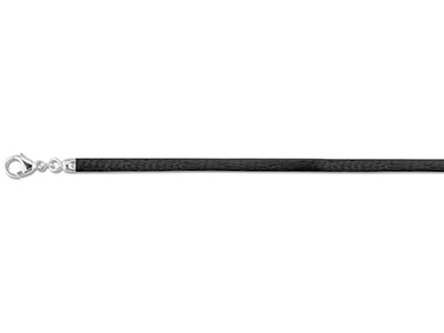 Halskette Aus Schwarzer Seide 2,8 Mm, Für Fantasieperlen, 42 Cm