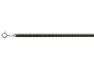 Halsband Aus Leder, 3,0mmx42cm, Schwarz