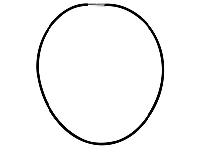 Halskette Aus Kautschuk Schwarz 3 Mm, Für Fantasieperlen, 43 Cm