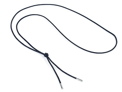 Baumwollkordel Schwarz 3,60 Mm, Fürperlenhalskette, Verschlüsse Silbe R 925, 100 Cm