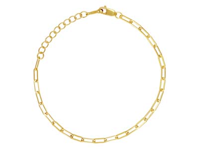 Rechteckiges Mesh-armband Mit Verlängerung, 16,50-19 Cm, Gold Filled