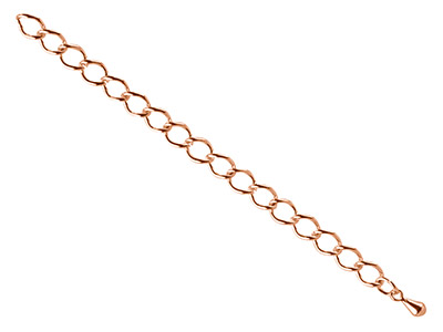 Roségoldbeschichtete Verlängerungskette, Klein, 2,7mm, Mit Tropfenanhänger