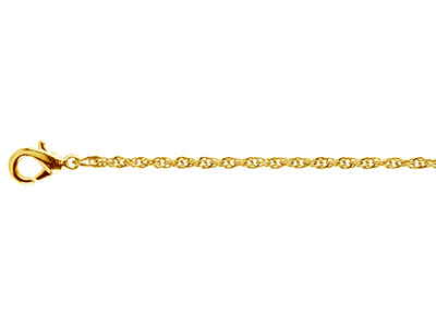 Goldbeschichtete Kordelkette, 1,8 mm, 45 cm - Standard Bild - 1