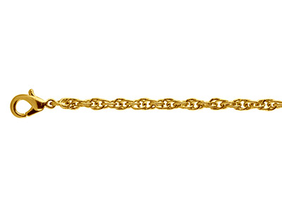 Goldbeschichtete Kordelkette, 2,8mm, 45cm