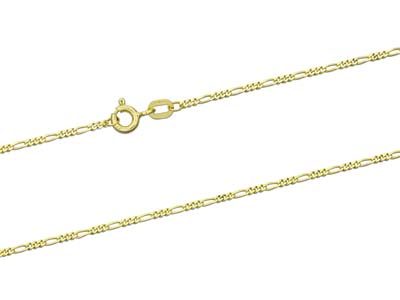 Kette Mit Alternierenden Maschen 1/3, 1,3 Mm, 45 Cm, Gelbgold 18k - Standard Bild - 2