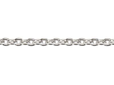 Kette Ankerkette Rund 1,10 Mm, 45 Cm, 18k Weißgold Rhodiniert - Standard Bild - 3