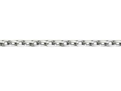 Diamantierte Ankerkettenglied Kette1,00mm, 45 Cm, 18k Weißgold, Rhodi Niert - Standard Bild - 3