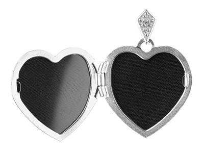 Medaillon Zum Öffnen Herz Mit Filigranem Baum 17 Mm, Silber 925 - Standard Bild - 2