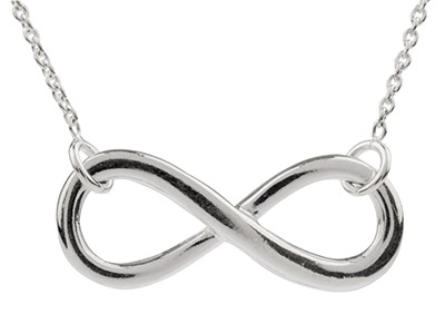 Infinity-anhänger-halskette 23,3 Mm, 4045 Cm, 925 Silber