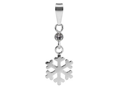 Schneeflockenanhänger 1 Zirkonia, Silber 925