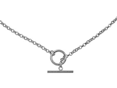 For\at-halskette Mit T-verschluss, 42 Cm, 925er Silber - Standard Bild - 2