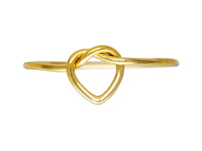 Ring Mit HerzfÖrmigem Liebesknotendesign, Small, Goldfilled - Standard Bild - 1