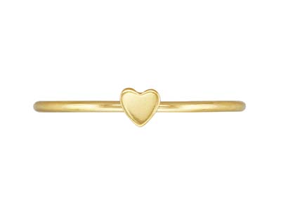 Stapelbarer Ring Mit Herzmotiv, Goldgefüllt, Gröe S