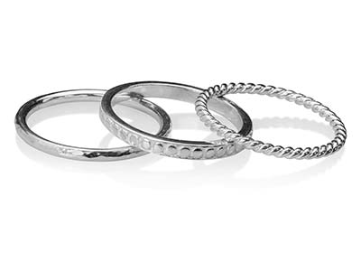 Drei-ringe-ring, 925er Silber, Ringgröße 55 - Standard Bild - 2