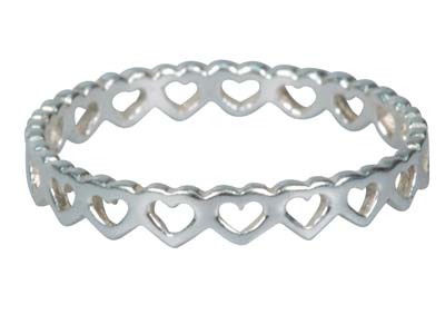 St Sil Heart Outline Full Ring Size O - Standard Bild - 1