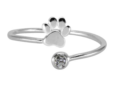 St Sil Cz & Paw Design Adjustable Ring - Standard Bild - 1