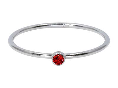 Geburtssteinring Januar, Granat-zirkonia 2 Mm, Silber 925, Finger 5354