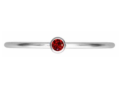 Geburtssteinring Januar, Granat-zirkonia 2 Mm, Silber 925, Finger 53/54 - Standard Bild - 2